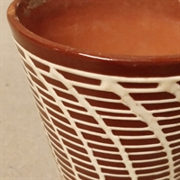 brun creme  retro gammel urtepotte keramik.